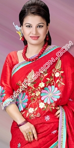 Red Half Silk Saree Half Silk Saree, Andy Silk, ND Silk, Endy Silk, Bangladeshi Andy Silk Saree, Bangladesh Saree, eshop, Bangladeshi eShop Saree, Dhakai Jamdani Saree, Eid Collection 2014, Saree, Sharee, Sari, Bangladeshi Saree